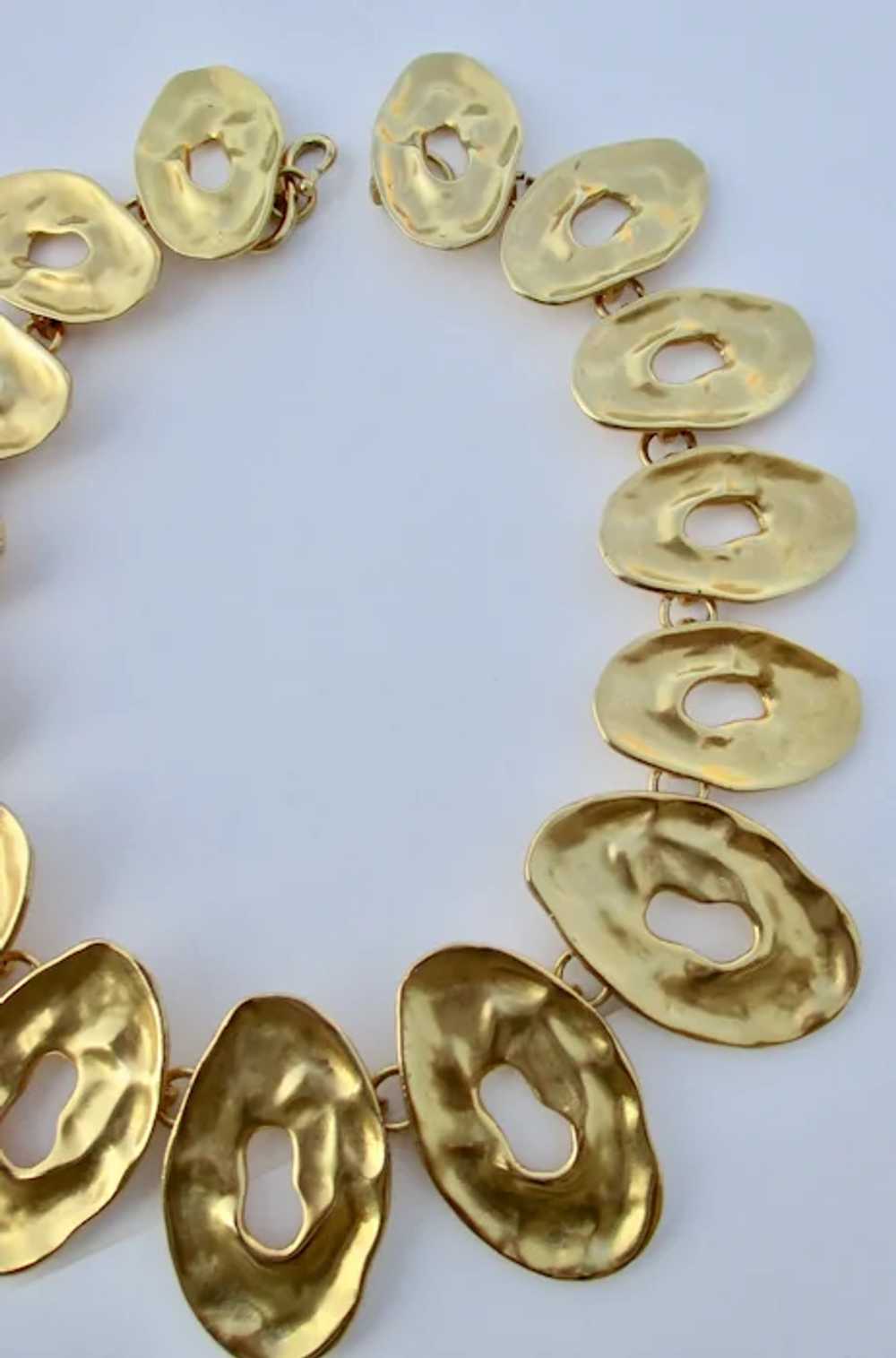 Organic Modern Art  Brut Graduated  Gilt Necklace - image 4