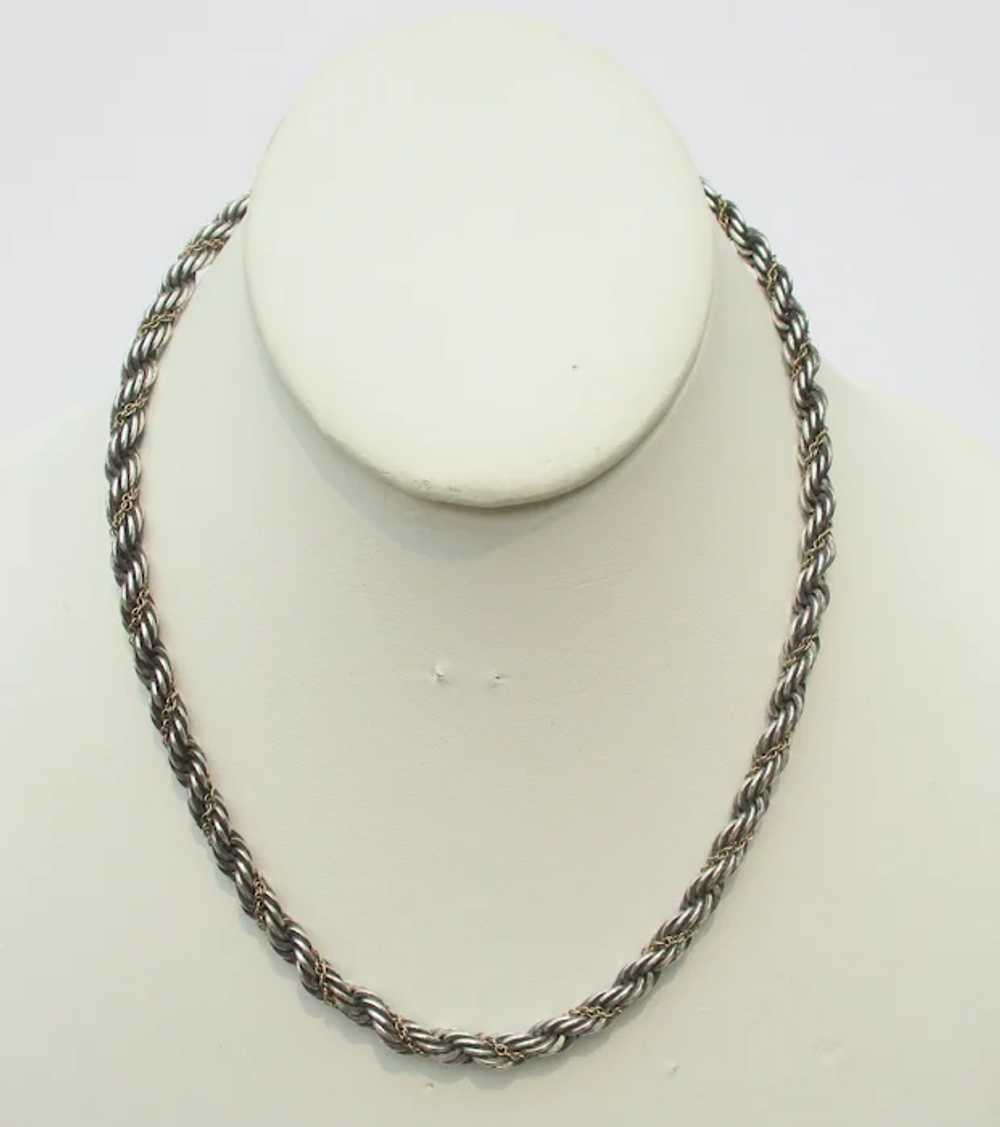 Sterling Silver Rope Chain with  14 Kt. Link Chain - image 2