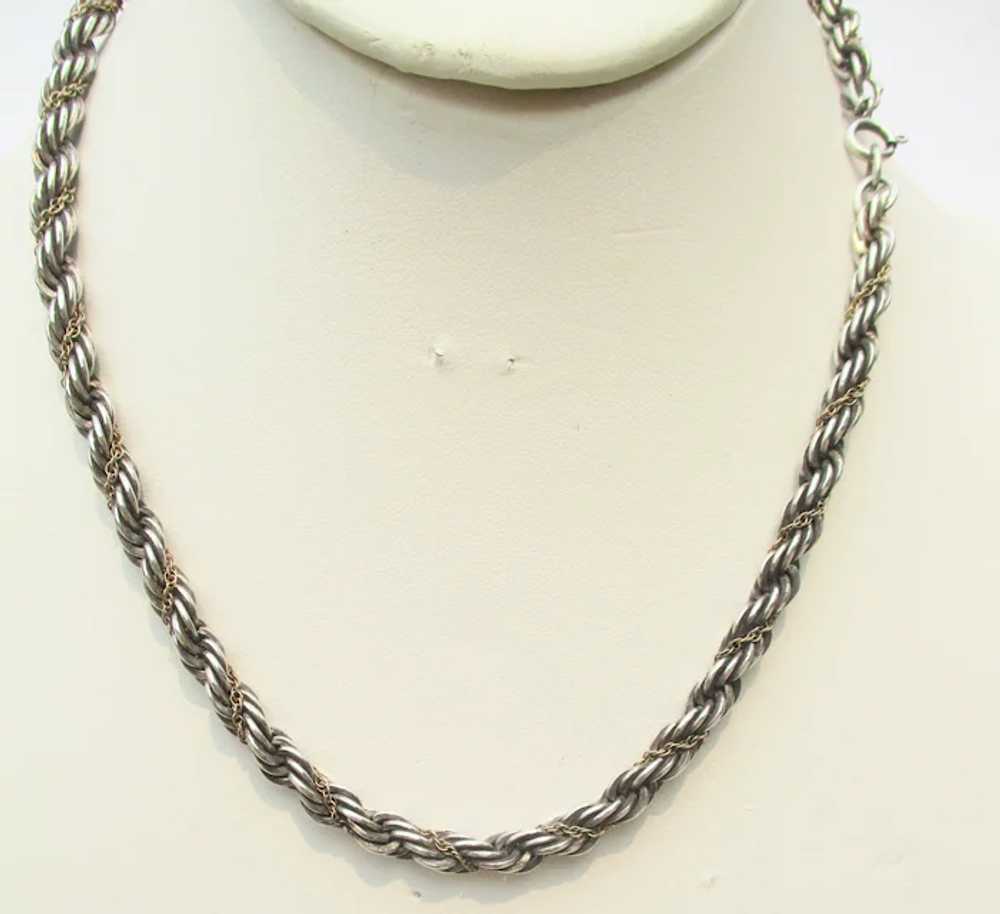 Sterling Silver Rope Chain with  14 Kt. Link Chain - image 3