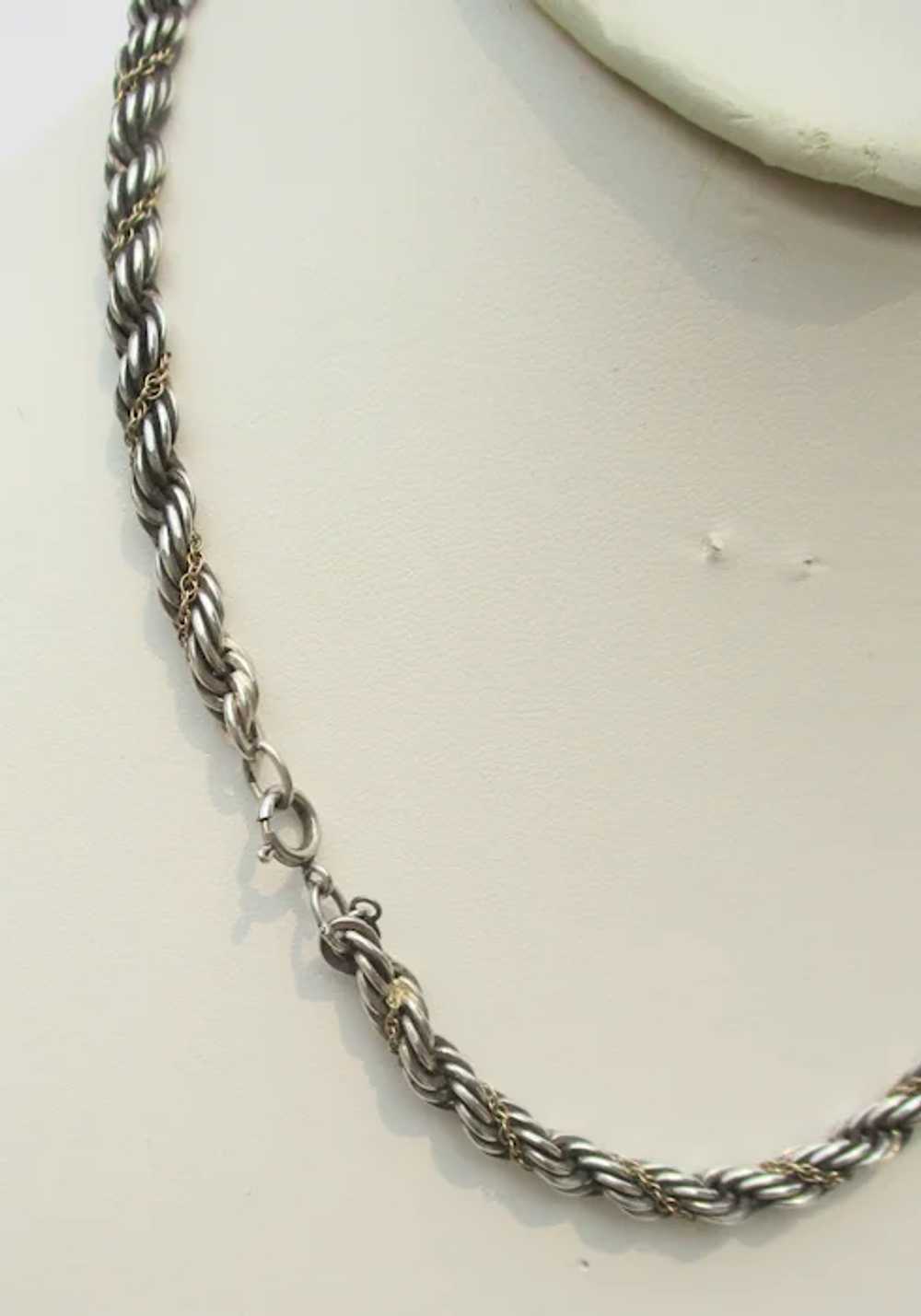 Sterling Silver Rope Chain with  14 Kt. Link Chain - image 5