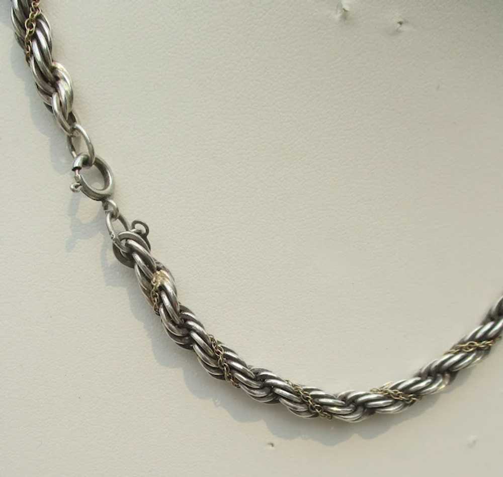 Sterling Silver Rope Chain with  14 Kt. Link Chain - image 6