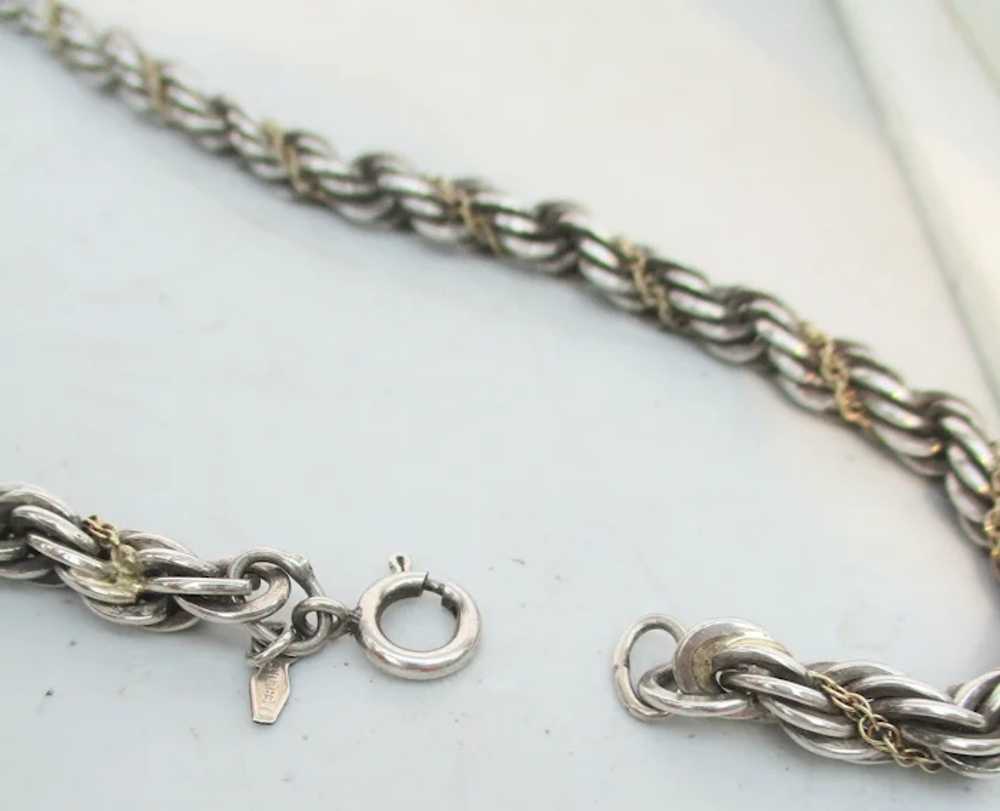 Sterling Silver Rope Chain with  14 Kt. Link Chain - image 7