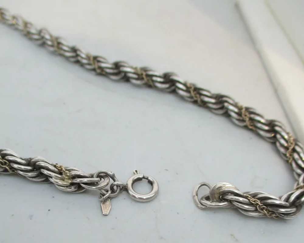 Sterling Silver Rope Chain with  14 Kt. Link Chain - image 8