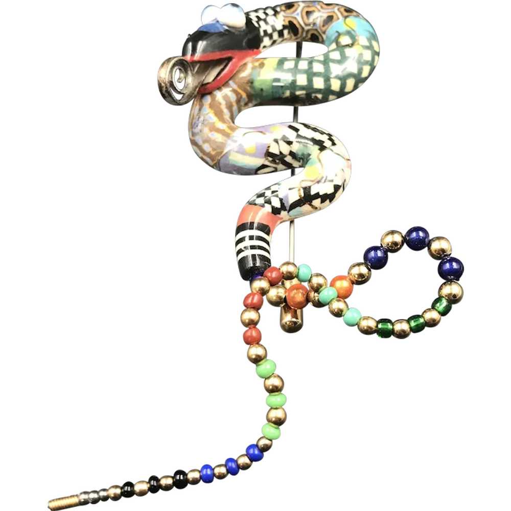 Cynthia Chuang Ceramic Snake Pin - image 1