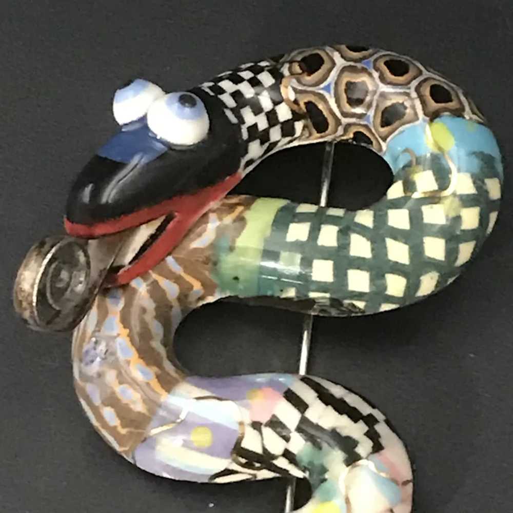 Cynthia Chuang Ceramic Snake Pin - image 2