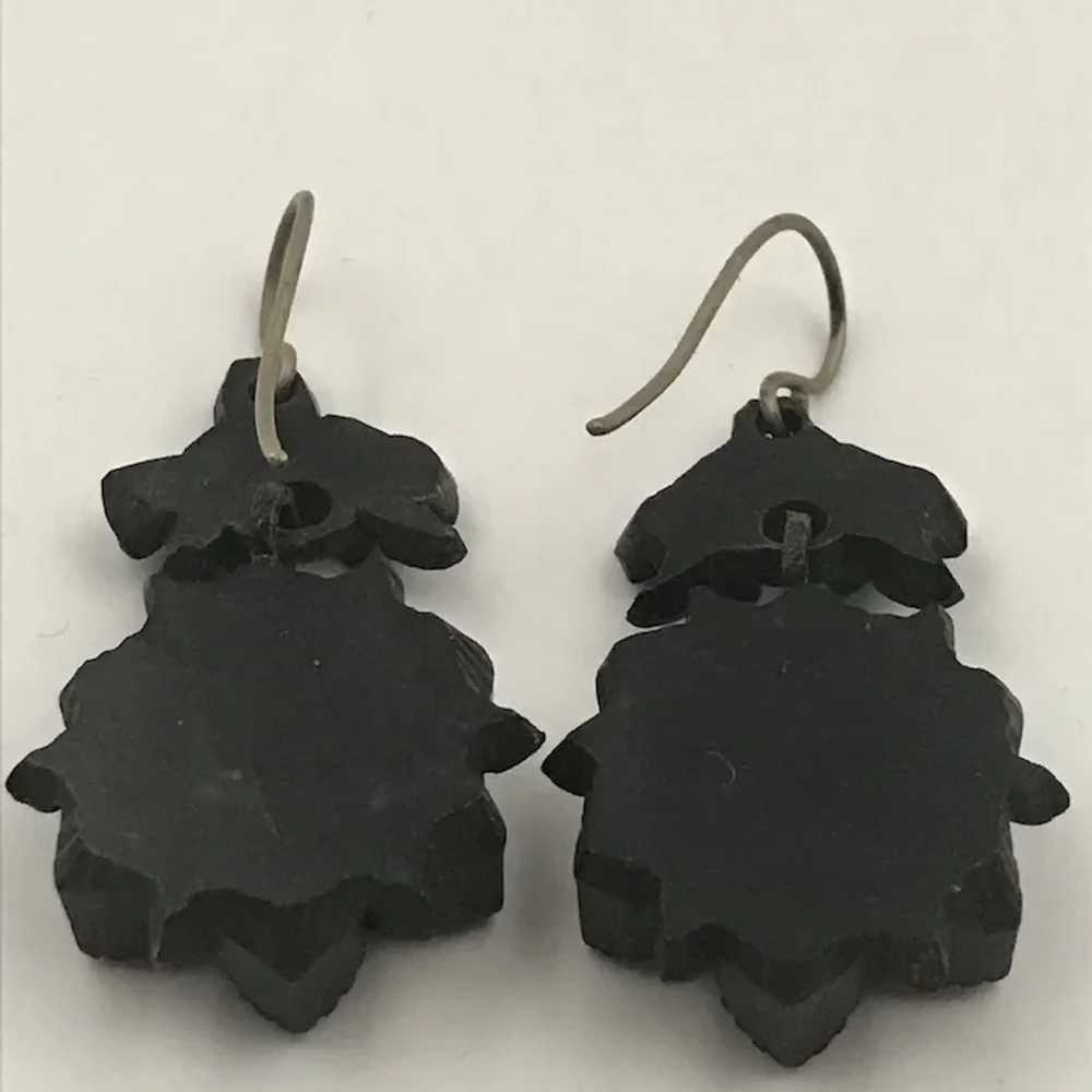 Victorian Carved Bog Oak  Earrings - image 4