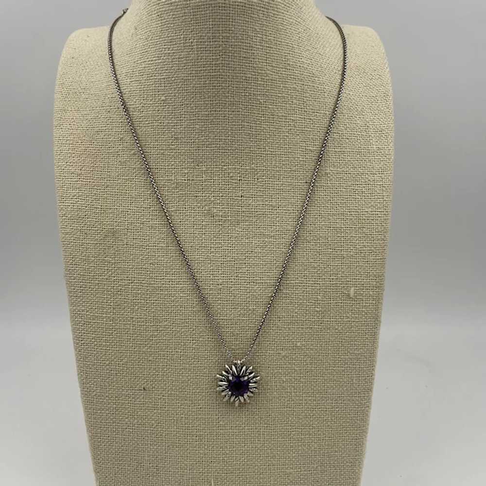 David Yurman Amethyst Starburst Sterling Silver N… - image 3