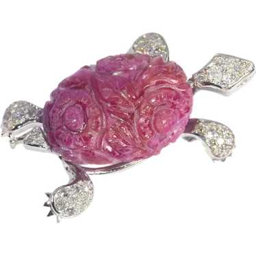 Whimsical Vintage Fifties French turle brooch set… - image 1