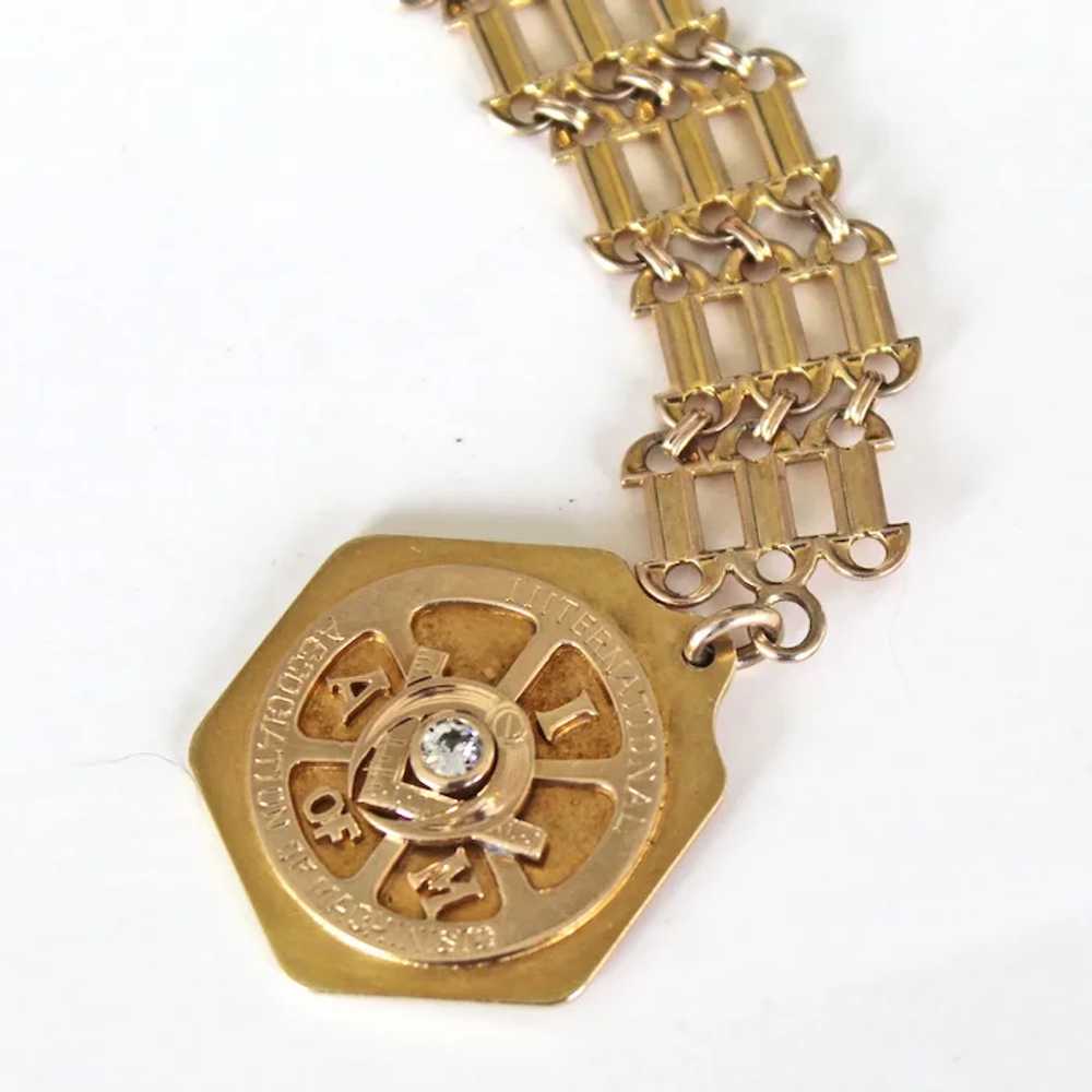 1916 Watch Fob Chain Intl. Assoc of Machinists Di… - image 2