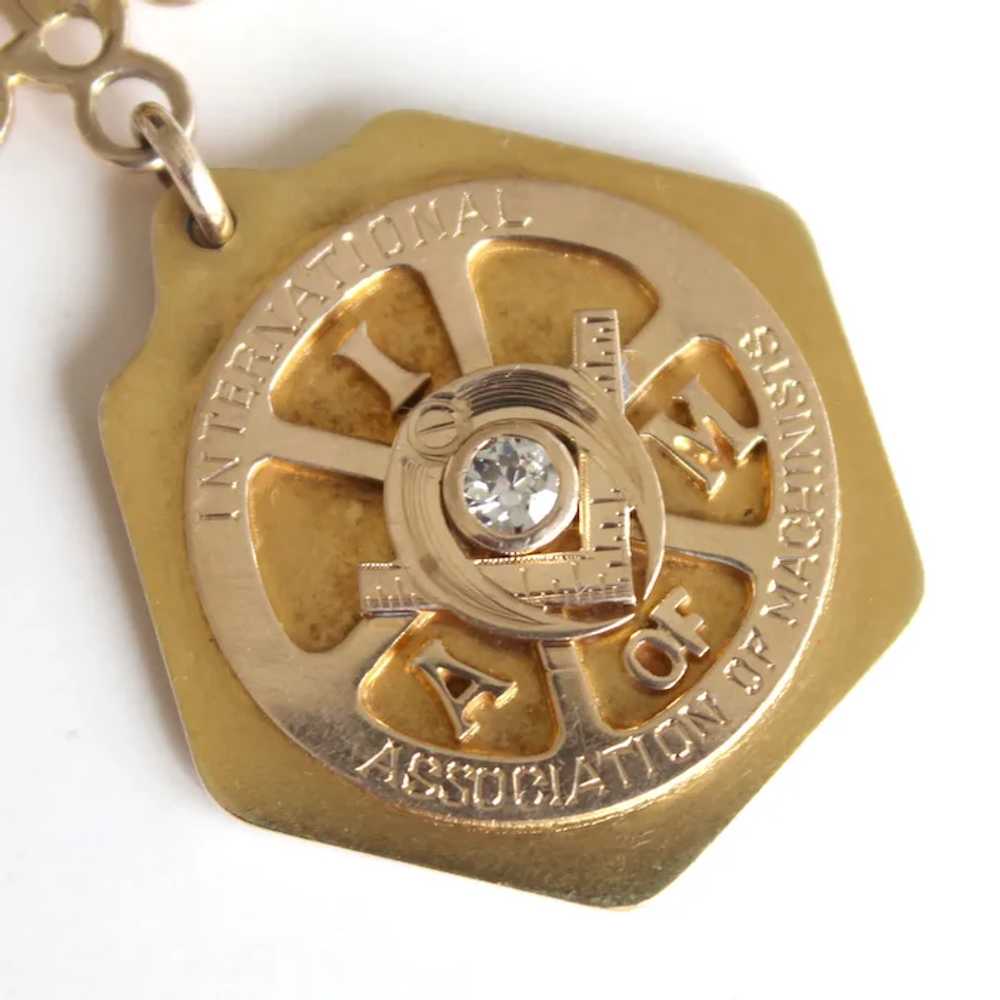 1916 Watch Fob Chain Intl. Assoc of Machinists Di… - image 3