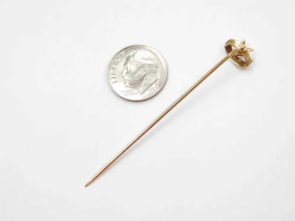 Edwardian 14k Gold Seed Pearl Stick Pin - image 3