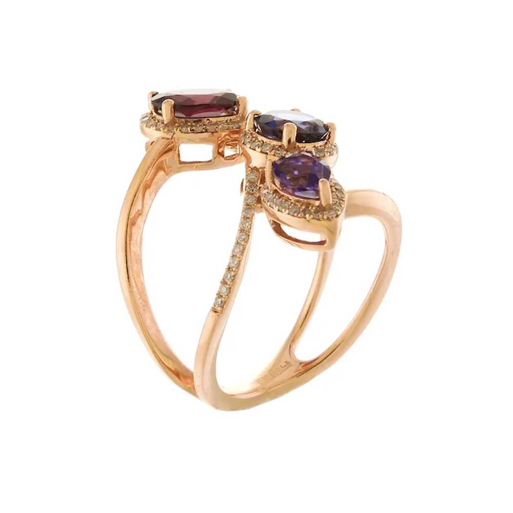 EFFY Multi-Stone Ring with Halo Diamonds in 14k R… - image 4