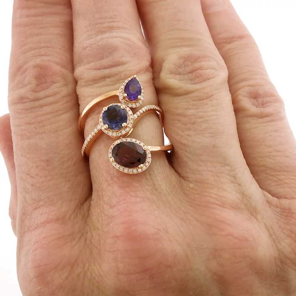 EFFY Multi-Stone Ring with Halo Diamonds in 14k R… - image 6