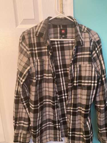 Quicksilver × Quiksilver Gray flannel with white a