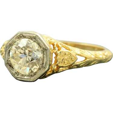 Estate 18K Jabel 1.03 CT Old European Cut Diamond… - image 1