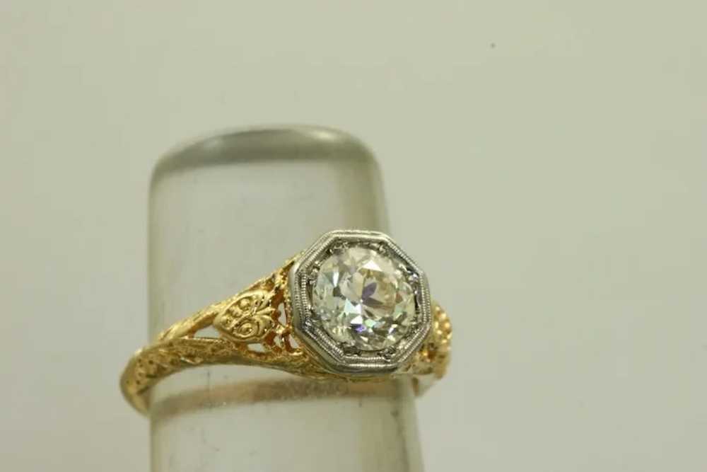 Estate 18K Jabel 1.03 CT Old European Cut Diamond… - image 3