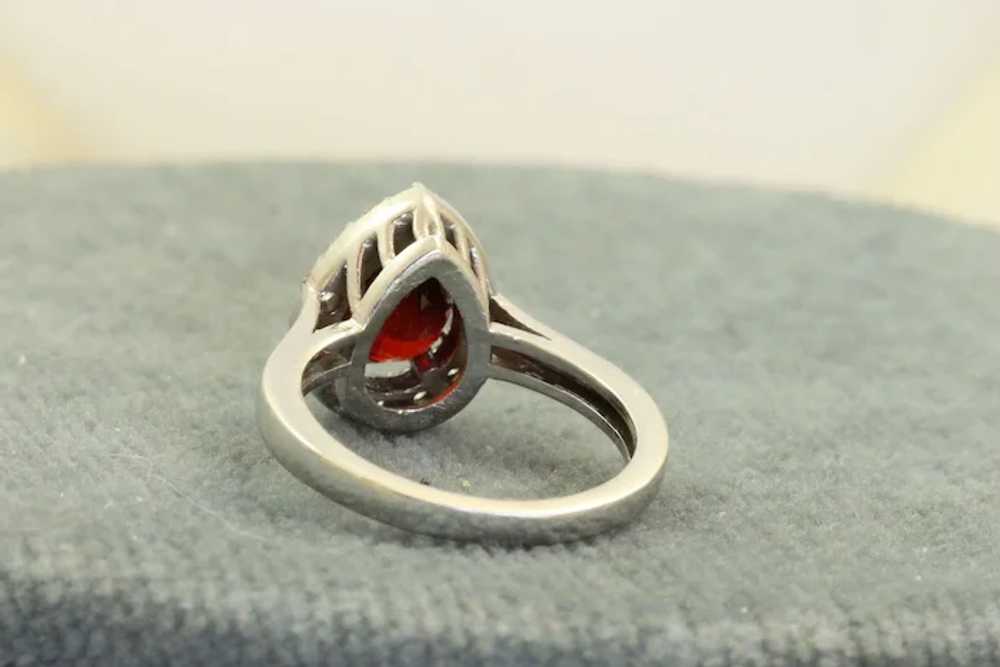 Estate 14K Garnet and Diamond Ring - image 4