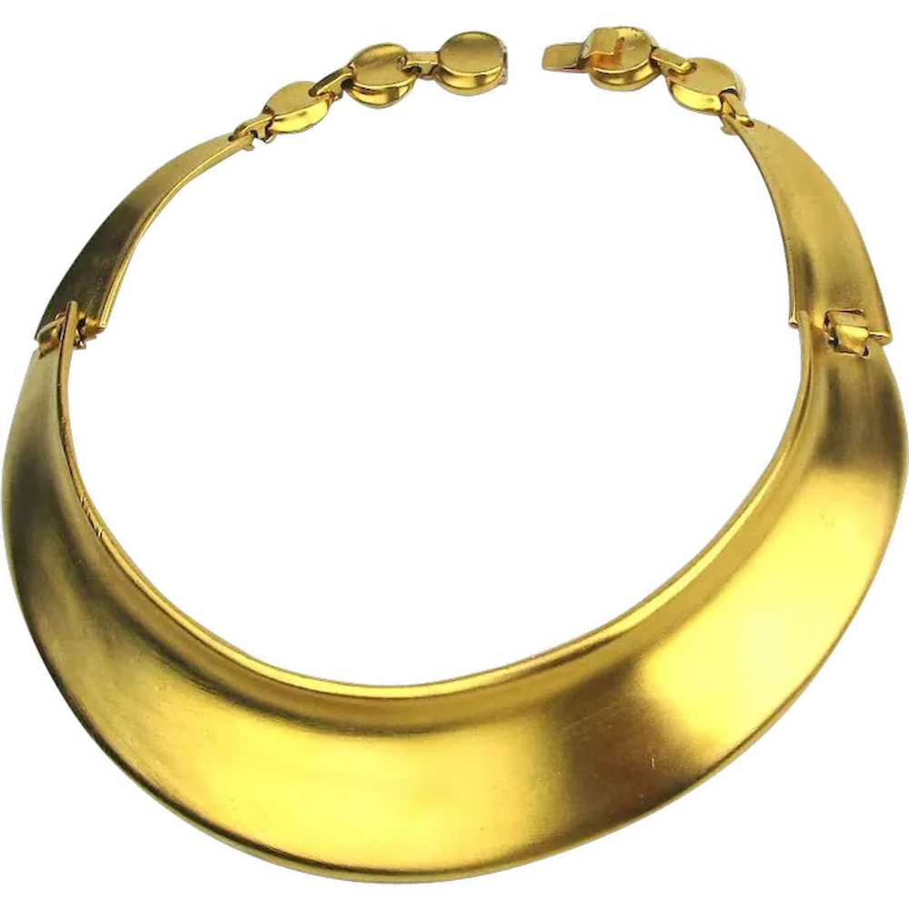 Vintage Bijoux Designs N.Y. Goldtone Band Necklace - image 1