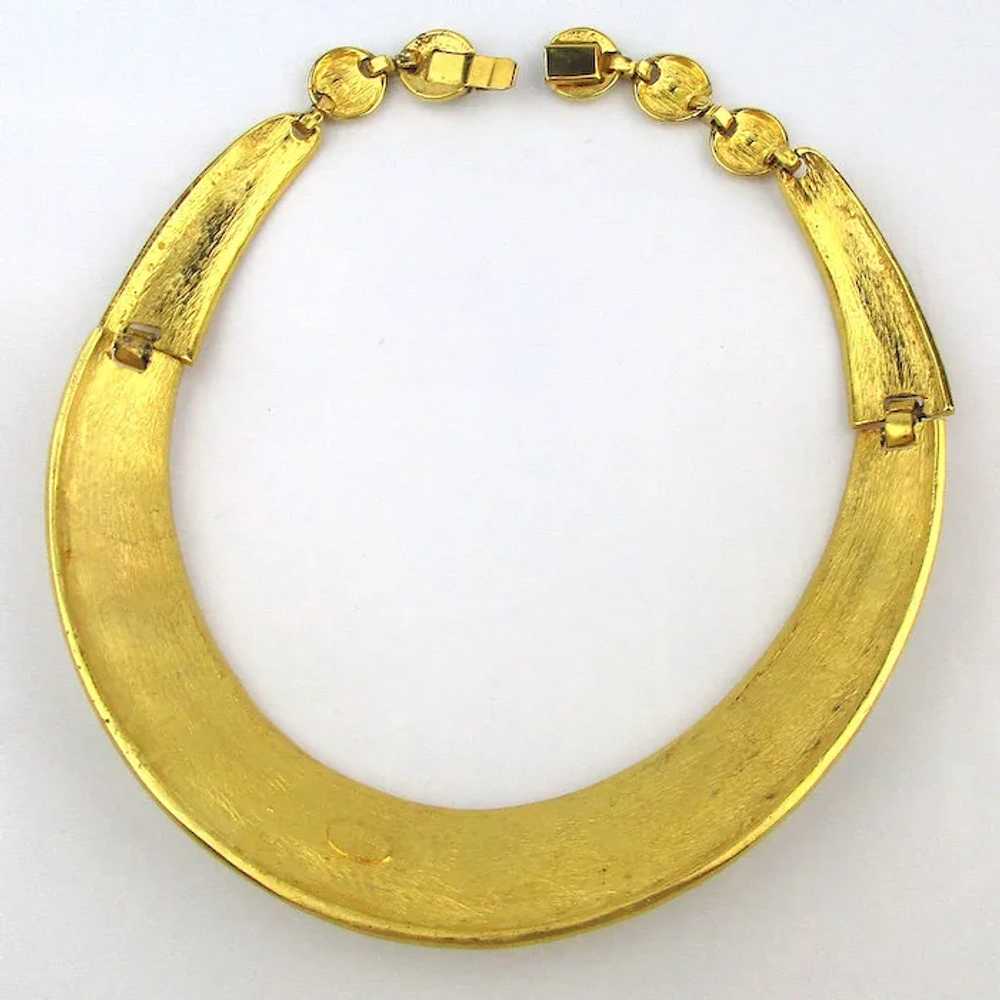 Vintage Bijoux Designs N.Y. Goldtone Band Necklace - image 4