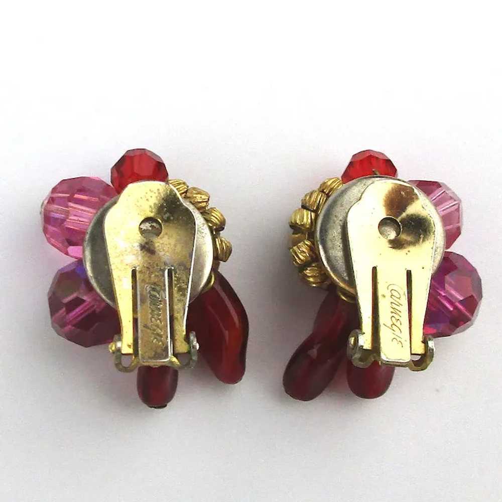 Vintage Hattie Carnegie Crystal Glass Clip Earrin… - image 3