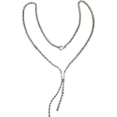 Slim Trim Sterling Silver Crystal Rhinestone Neckl