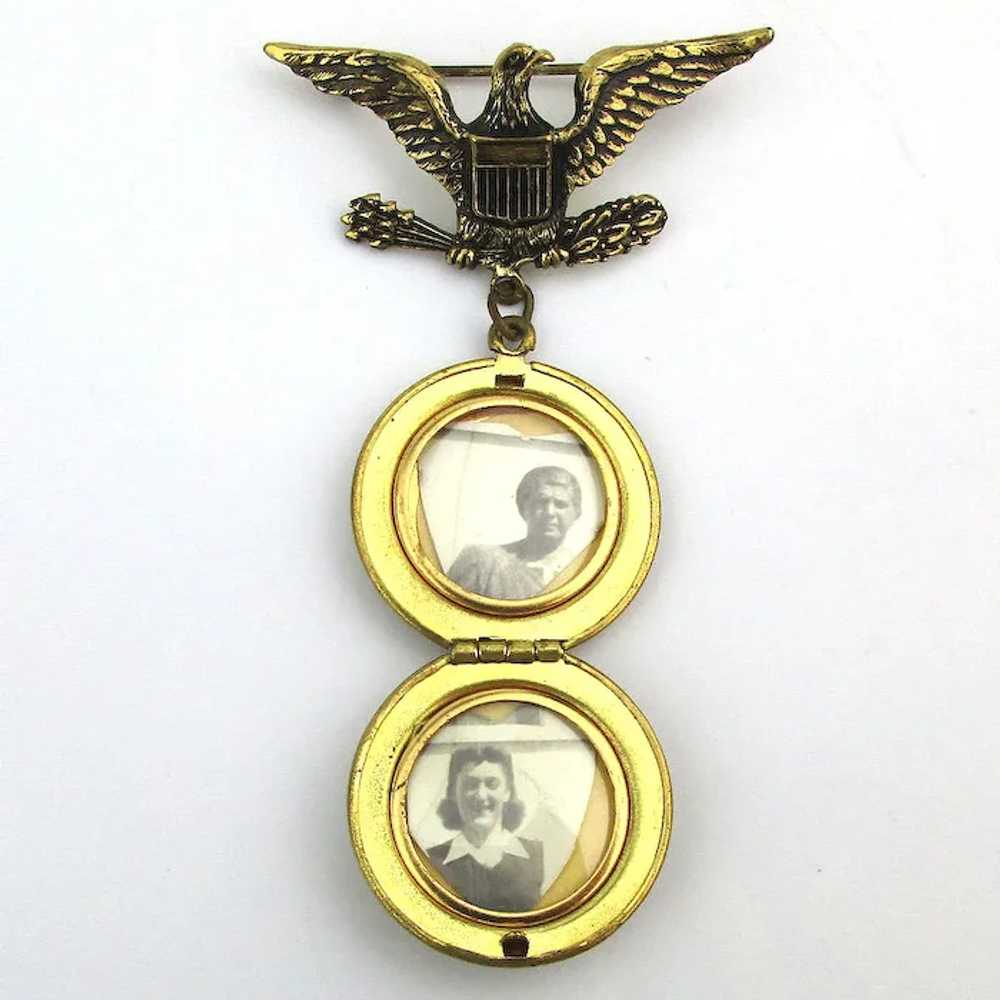 1940s Sweetheart Locket Pin - Double Eagle WWII - image 2