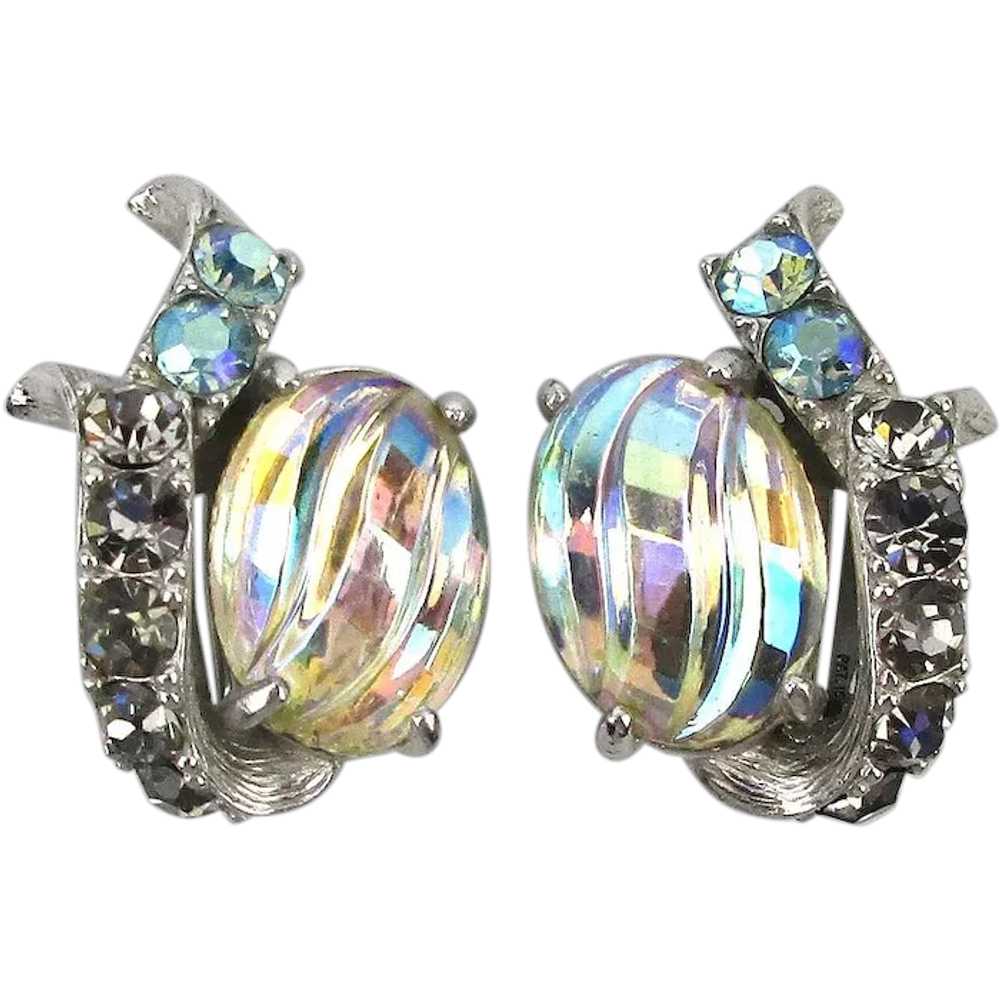 Brilliant Schiaparelli Rhinestone Clip Earrings - image 1