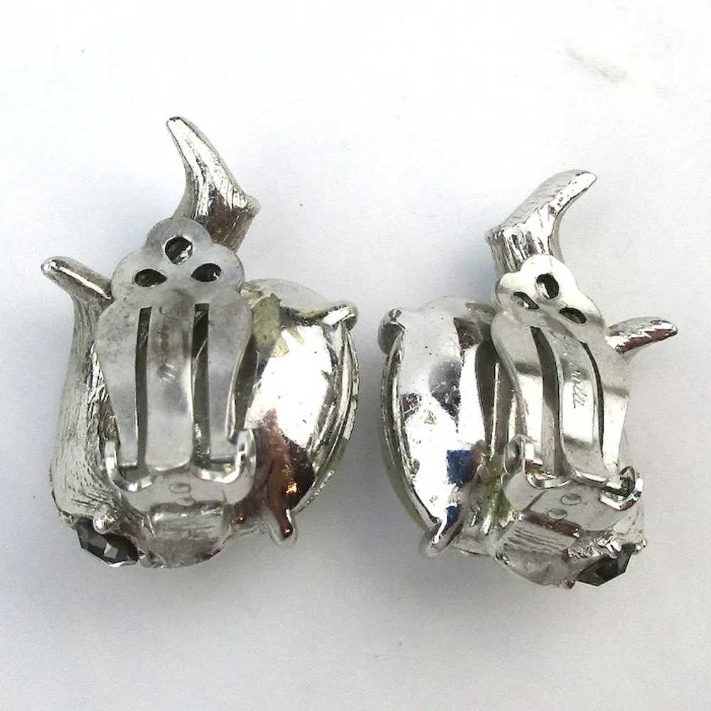 Brilliant Schiaparelli Rhinestone Clip Earrings - image 5