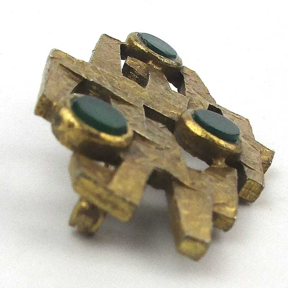 Obscure Lind-Gal Modernist Pin Brooch w/ 3 Faux E… - image 2