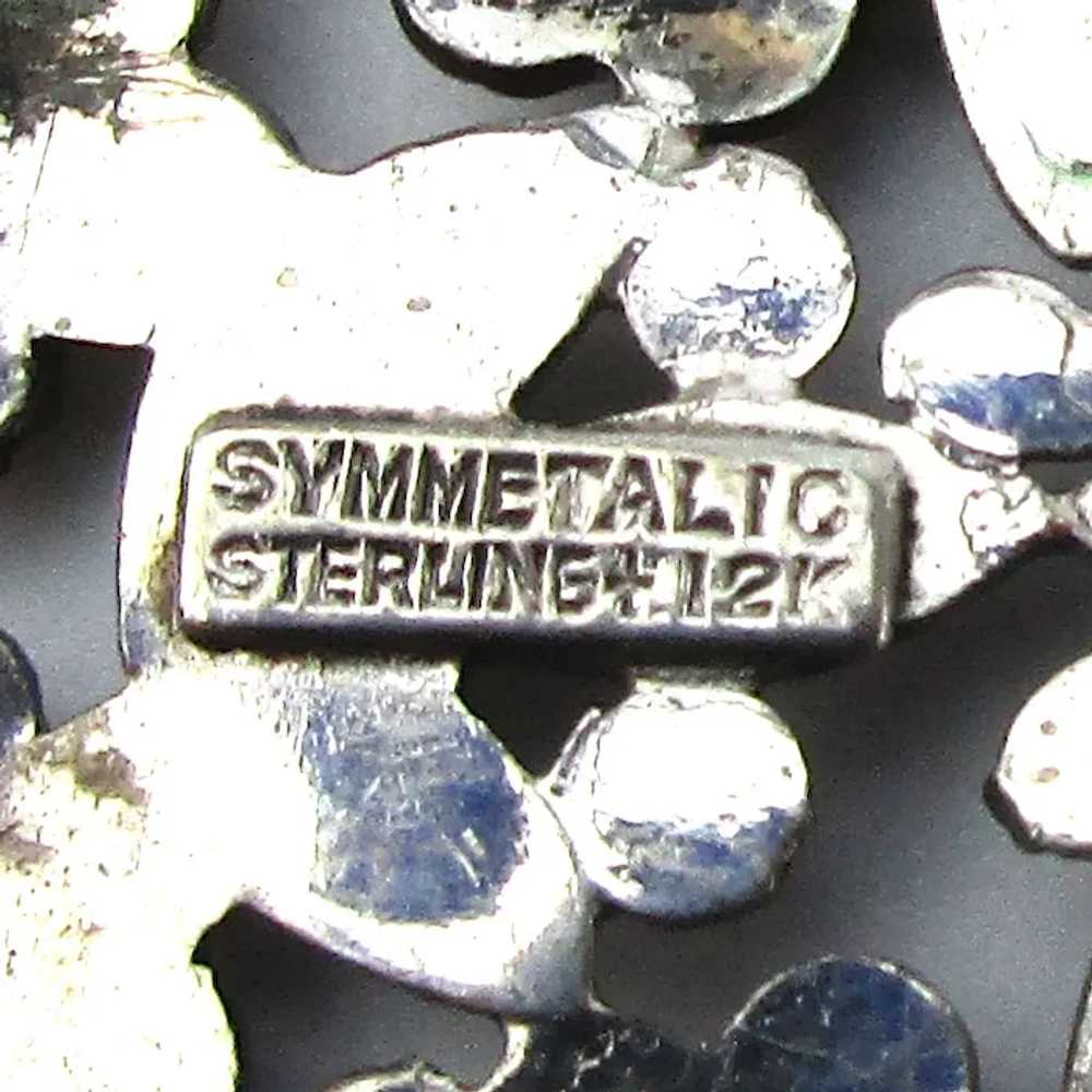 Symmetalic Sterling Silver 12K Gold Floral Pin Br… - image 5