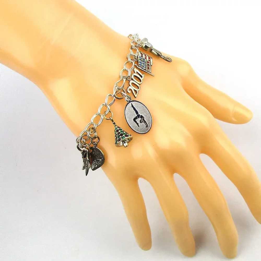 Sterling Silver Charm Bracelet w/ Fun Charms - image 6