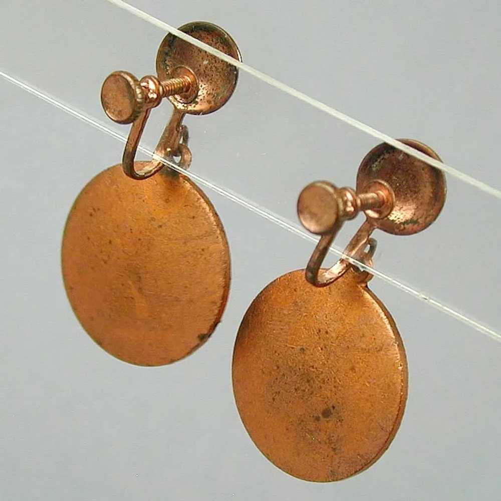 Mid-Century Enamel on Copper Parure Necklace Brac… - image 8