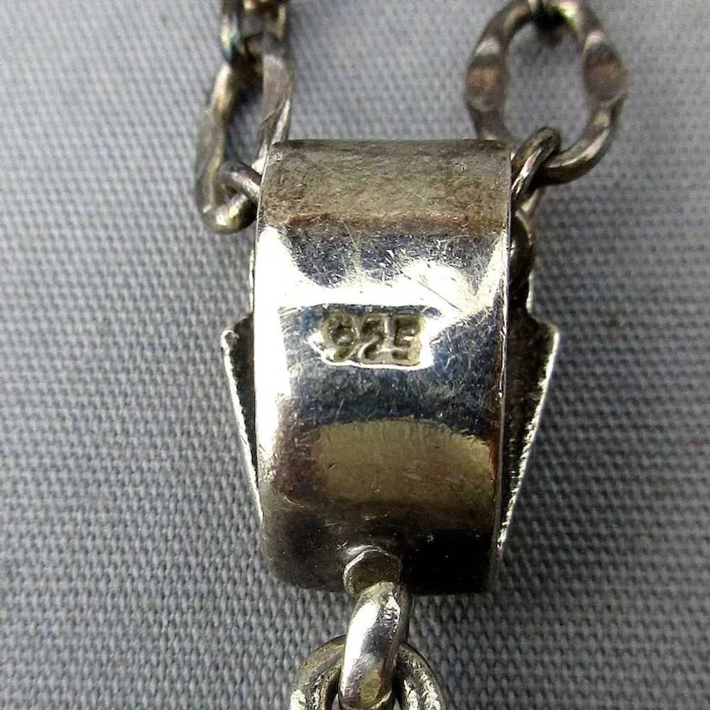 Vintage Sterling Silver VIOR Chain w/ Onyx 925 Pe… - image 5