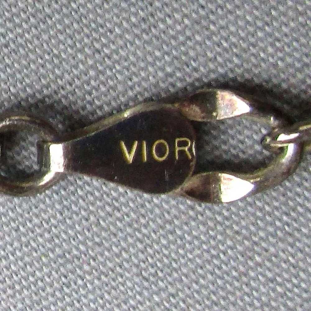 Vintage Sterling Silver VIOR Chain w/ Onyx 925 Pe… - image 6