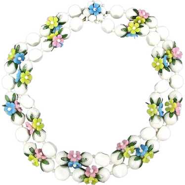 Vintage 2-Strand Flower Spring is Here Necklace P… - image 1