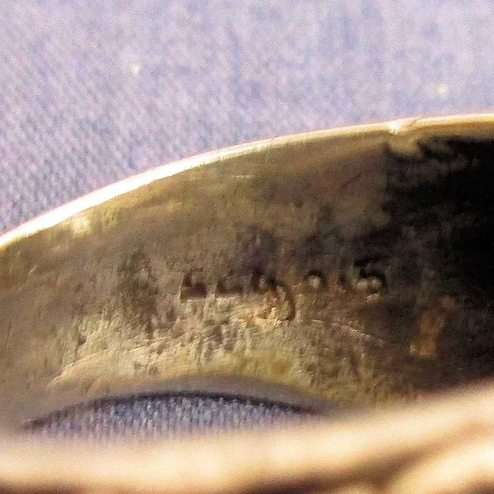 Heavy Vintage Sterling Silver Ring Snowy Quartz C… - image 7