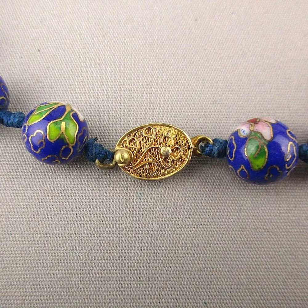 Chinese Cloisonne Enamel Bead Necklace - image 4