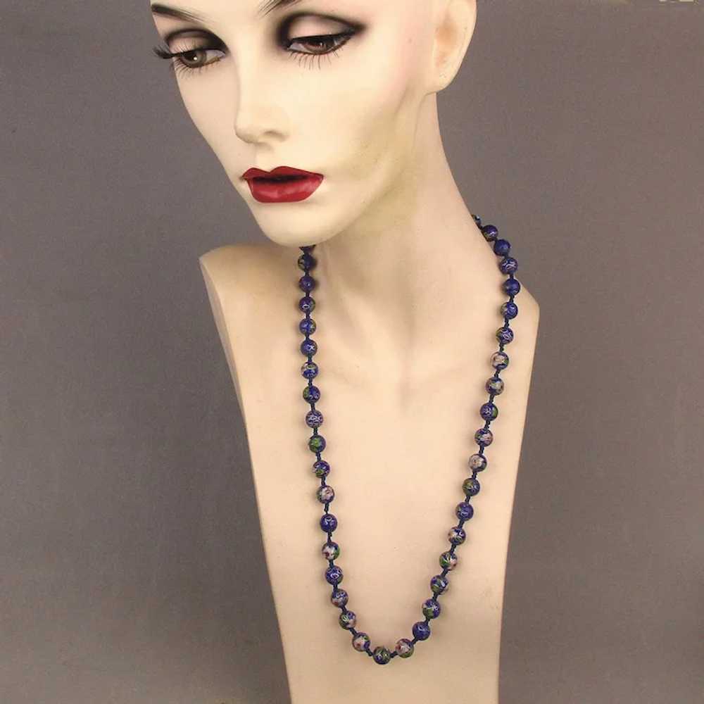 Chinese Cloisonne Enamel Bead Necklace - image 5