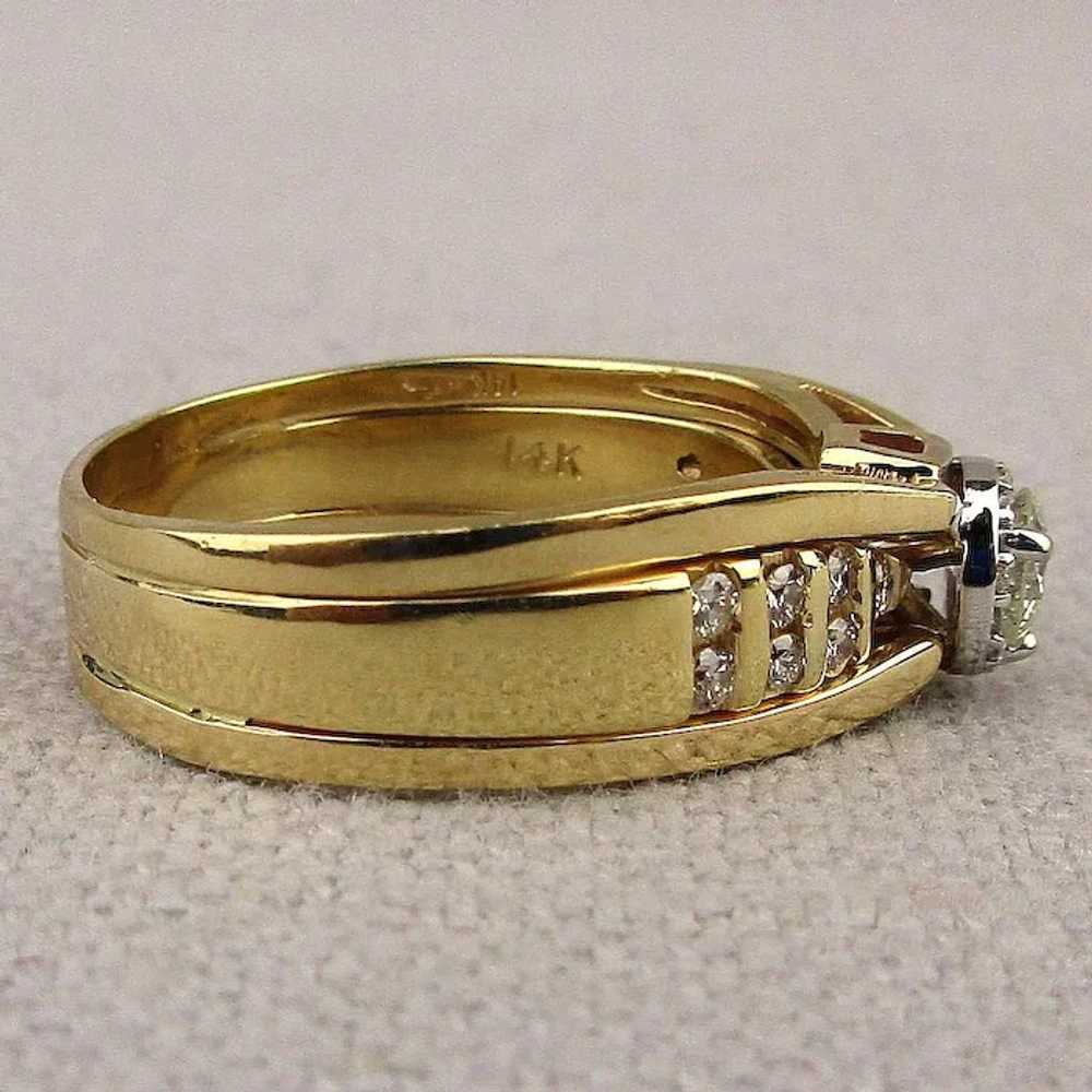 Estate 14K Gold Diamond Ring .64 Carat Halo Design - image 4