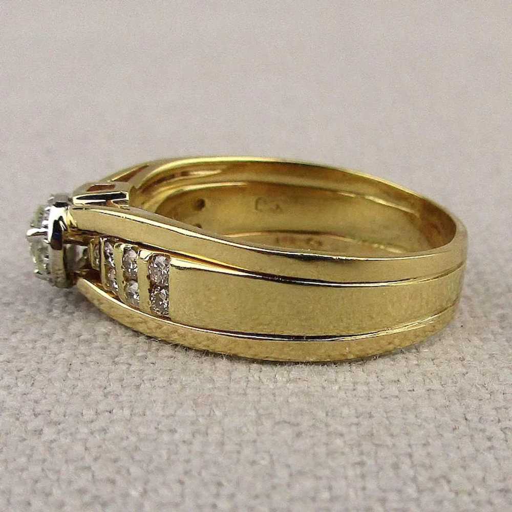 Estate 14K Gold Diamond Ring .64 Carat Halo Design - image 6