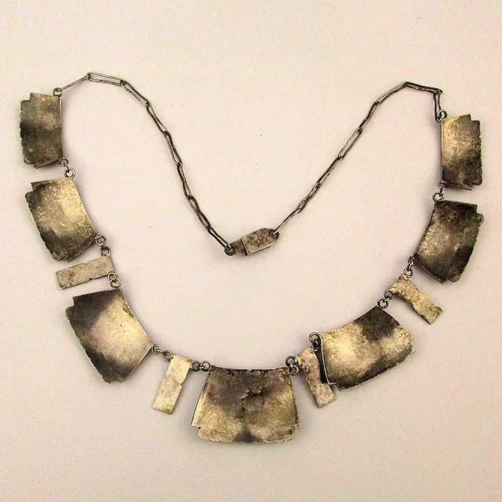 Mid-Century Peruvian Sterling Silver Necklace Han… - image 5