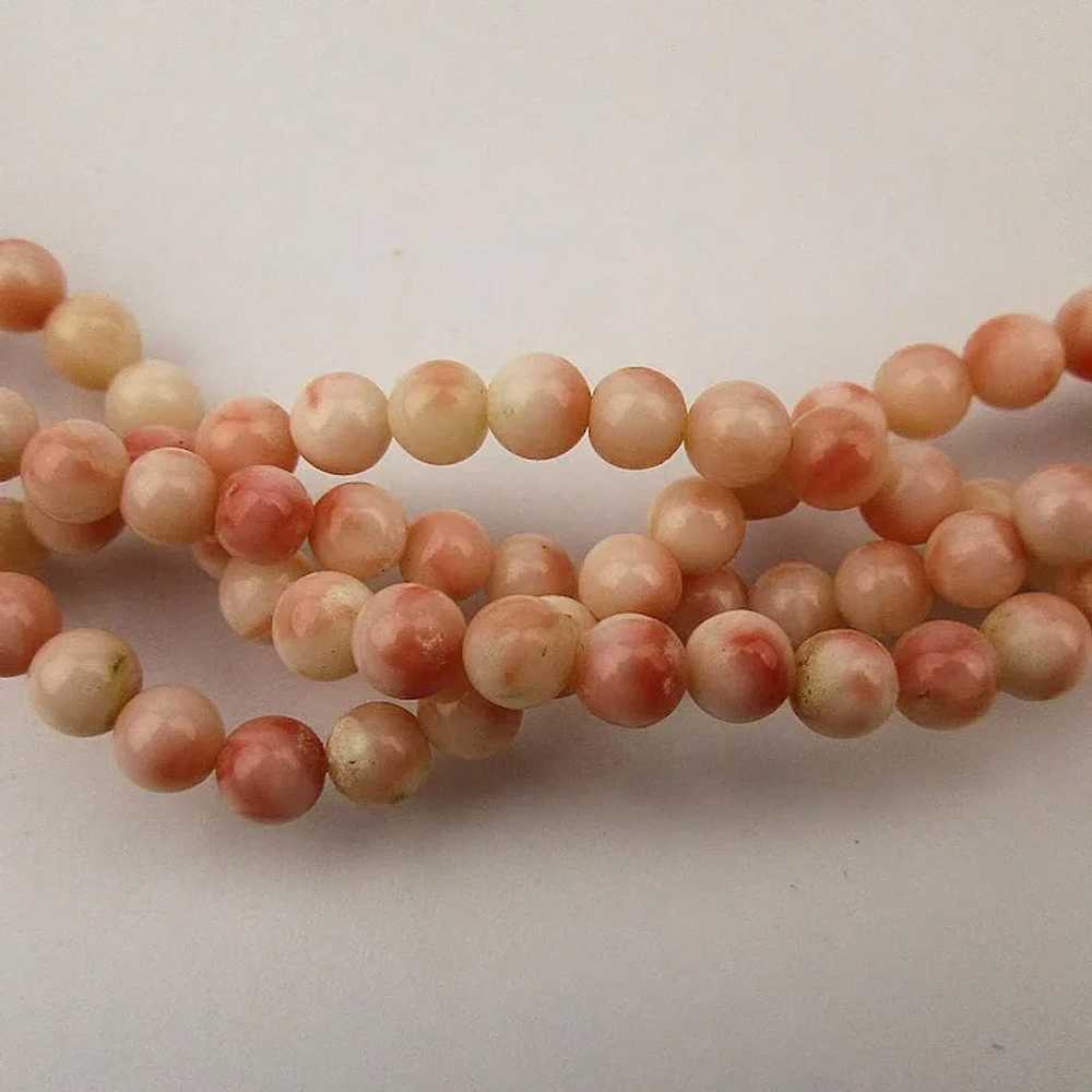 Gorgeous Multi Strand Carved Angel Skin Coral Nec… - image 3