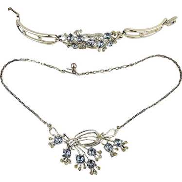 Vintage KRAMER Rhinestone Necklace - Bracelet Set - image 1