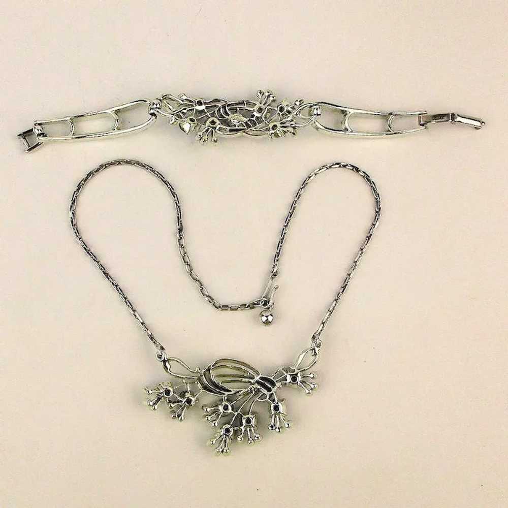 Vintage KRAMER Rhinestone Necklace - Bracelet Set - image 4