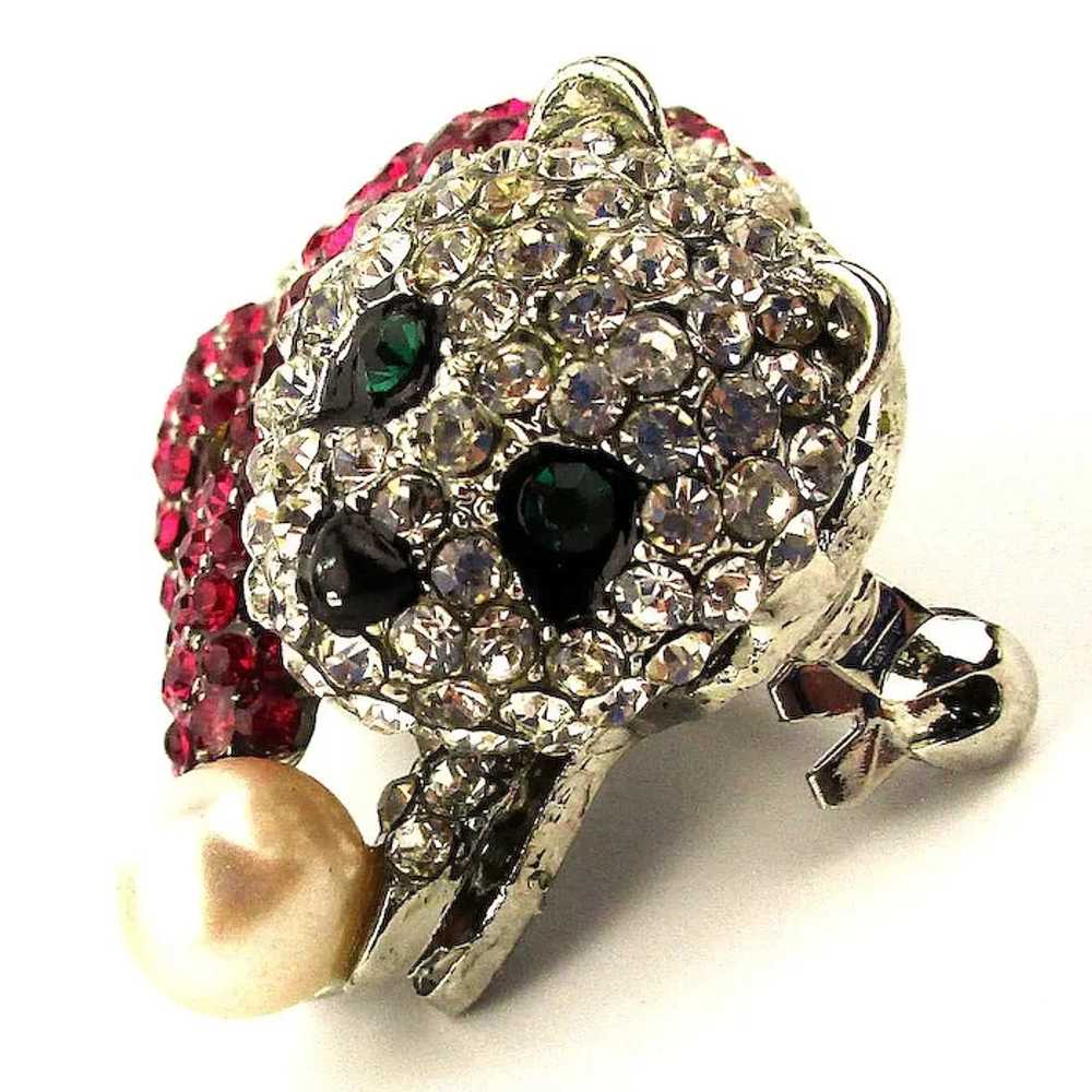 Vintage Rhinestone Covered Chunky Panda Bear Pin … - image 2