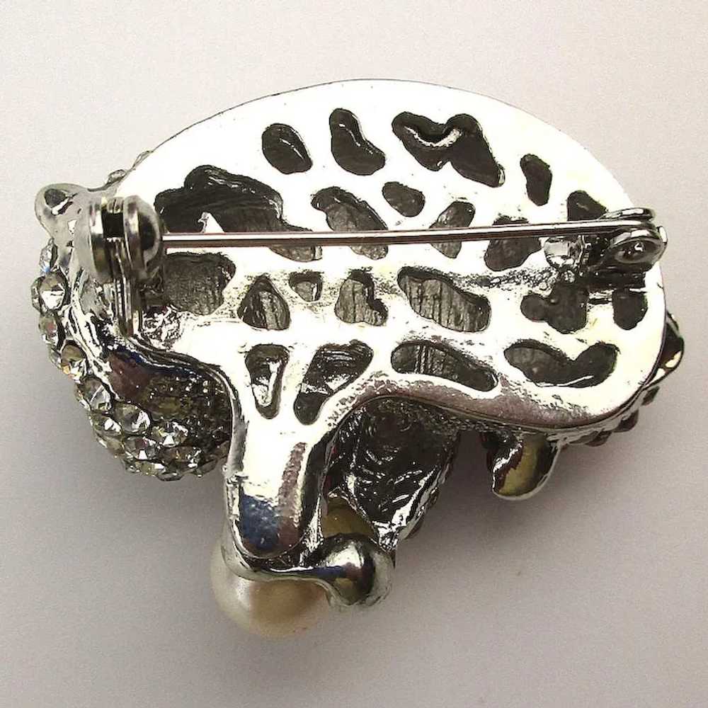 Vintage Rhinestone Covered Chunky Panda Bear Pin … - image 3