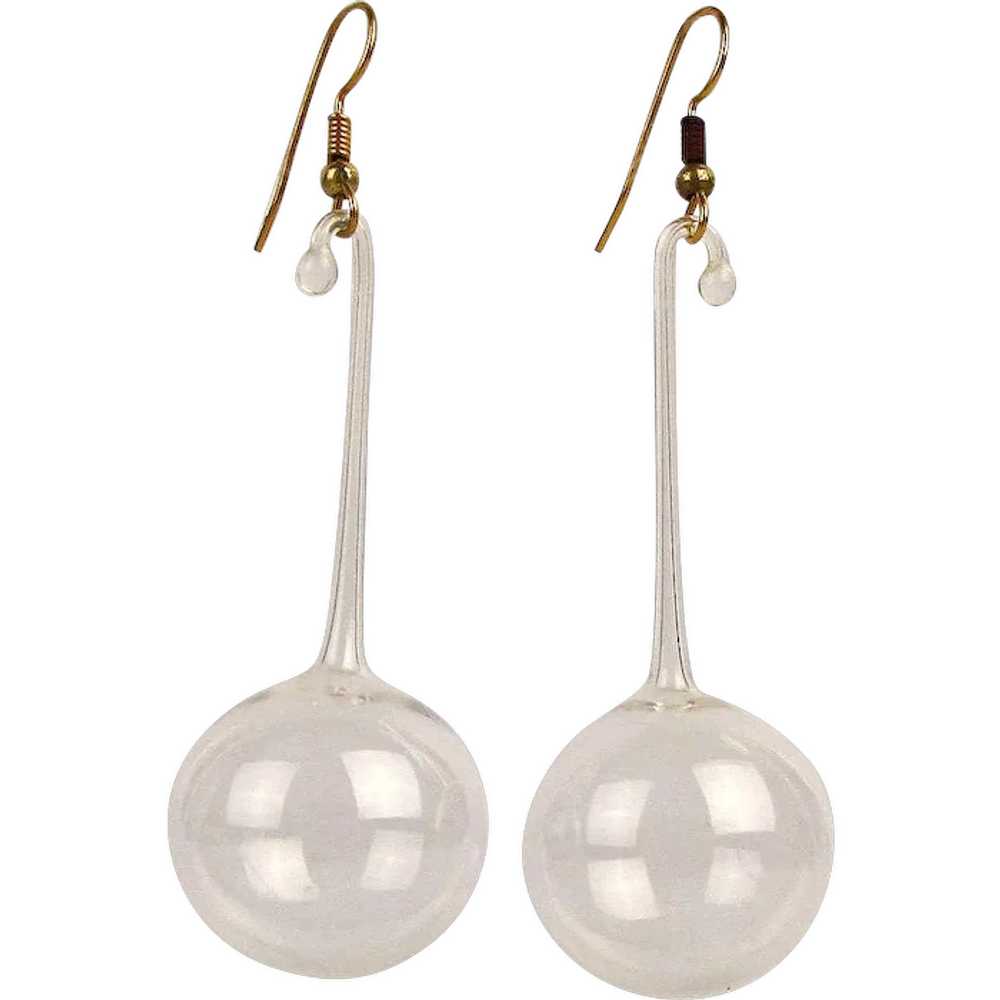 Delicate Dangling Glass BUBBLE Earrings - image 1