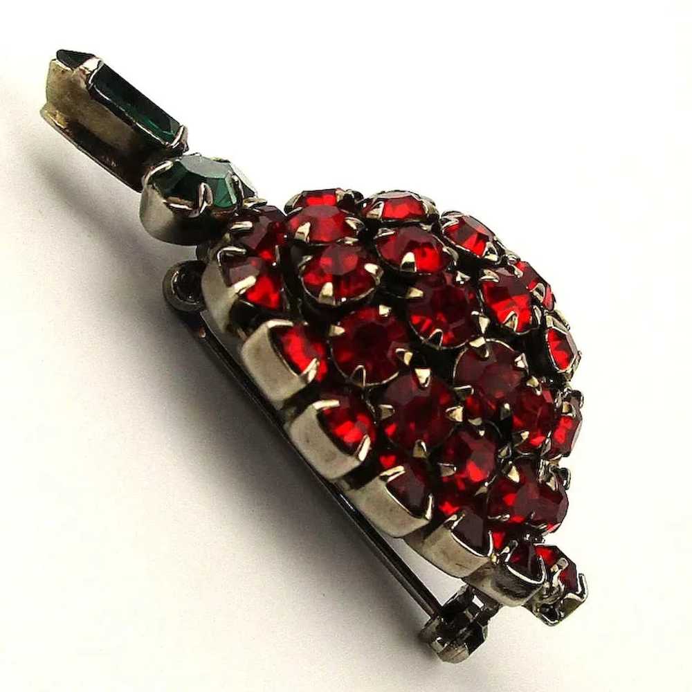 Vintage Warner Strawberry Rhinestone Fruit Pin Br… - image 2