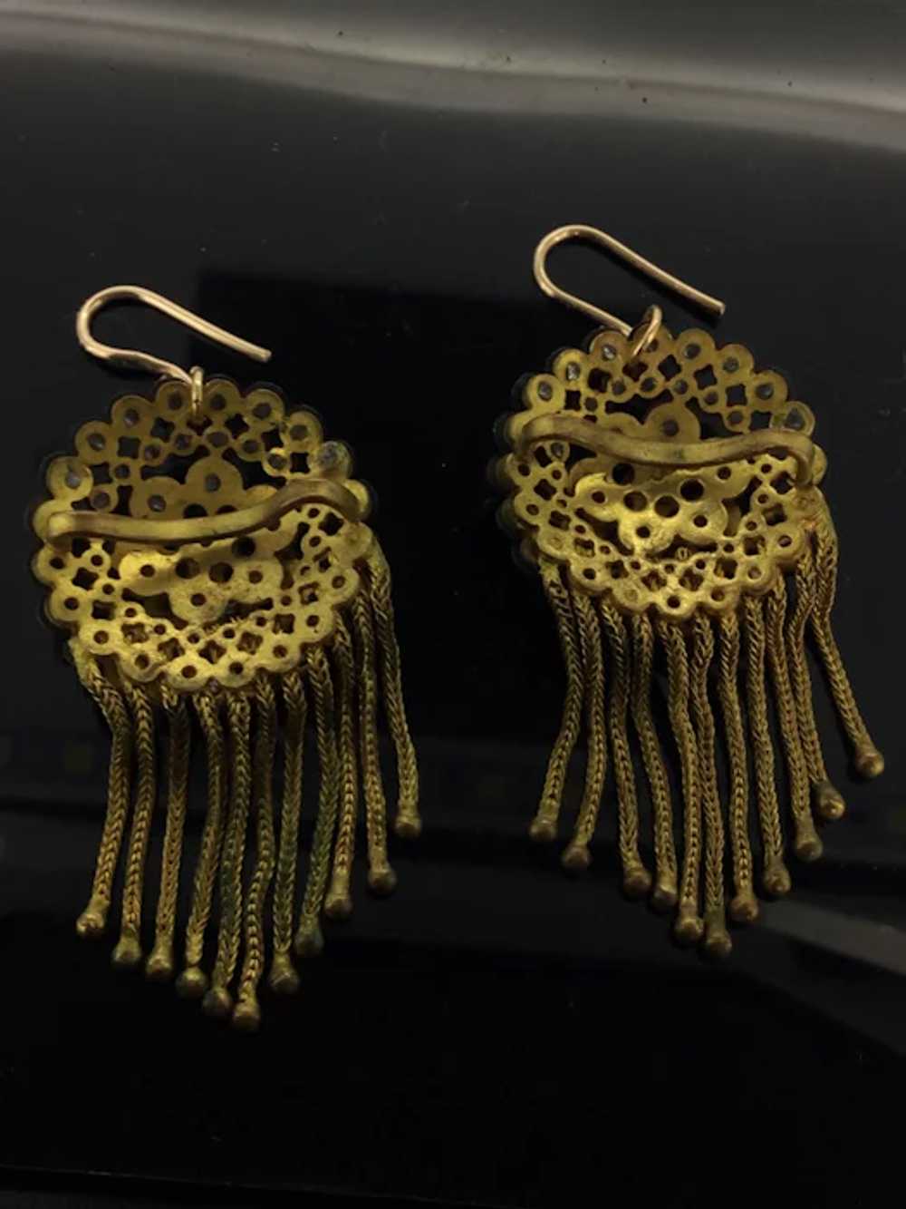 Georgian Cut Steel Tasseled Earrings Recycled Sho… - image 7