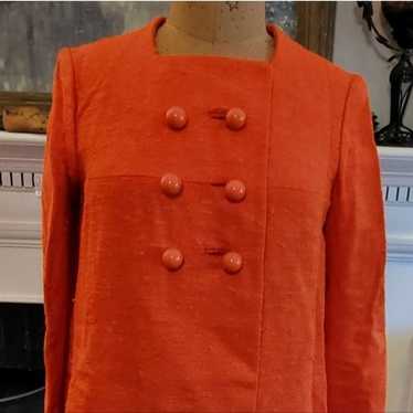 Other 1960s Montaldo orange dress coat Size S - image 1